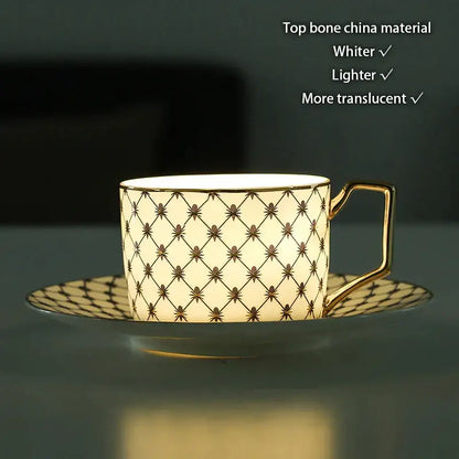 Elegant red & gold porcelain coffee set dining room tea service