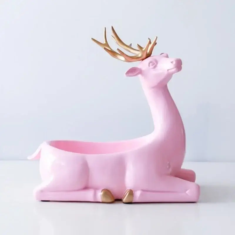 Elegant resin deer key holder blue & gold living room decor