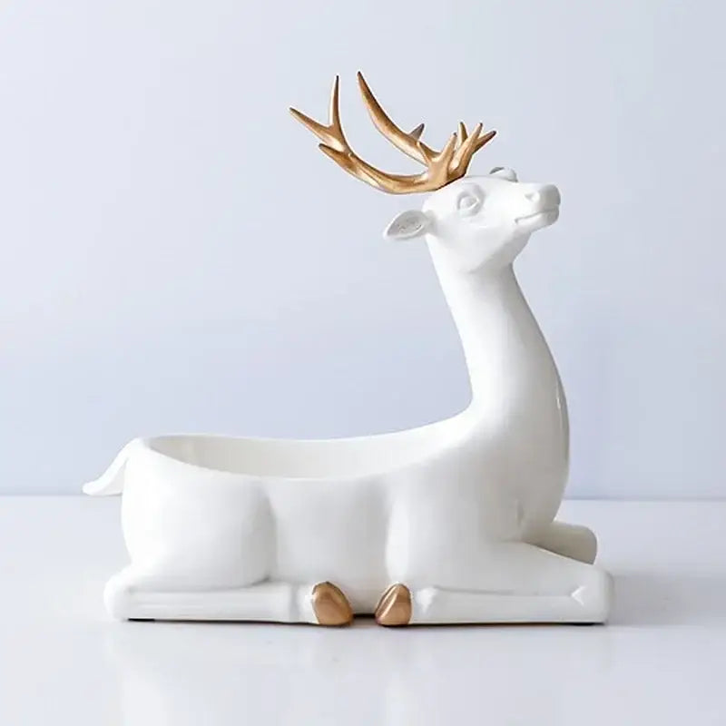 Elegant resin deer key holder blue & gold living room decor
