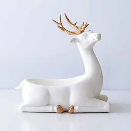 Elegant resin deer key holder blue & gold living room decor