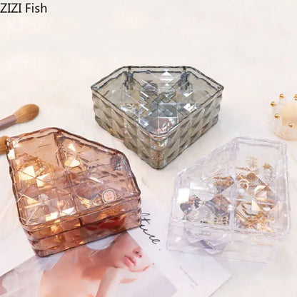 Elegant rose gold & silver jewelry boxes bedroom diamond organizers