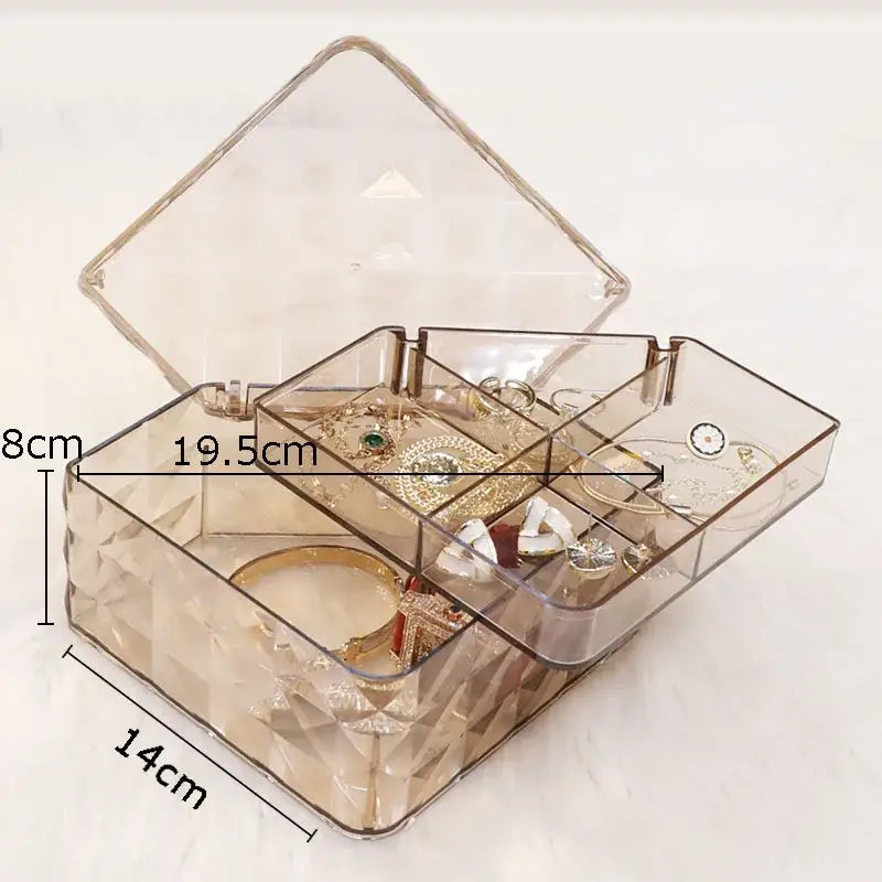 Elegant rose gold & silver jewelry boxes bedroom diamond organizers