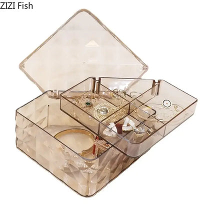 Elegant rose gold & silver jewelry boxes bedroom diamond organizers