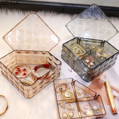 Elegant rose gold & silver jewelry boxes bedroom diamond organizers