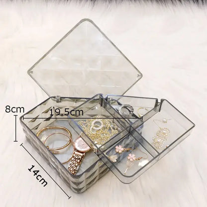 Elegant rose gold & silver jewelry boxes bedroom diamond organizers
