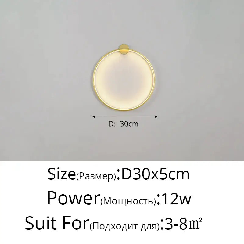 Elegant round gold wall sconces for bedroom indoor lighting