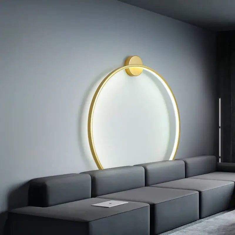 Elegant round gold wall sconces for bedroom indoor lighting