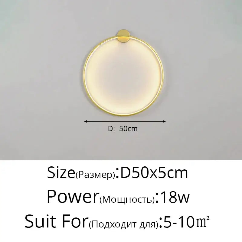 Elegant round gold wall sconces for bedroom indoor lighting