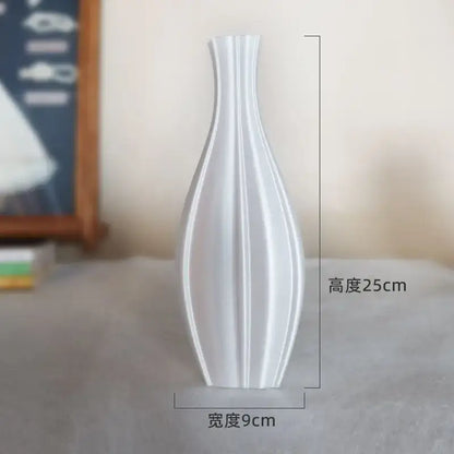 Elegant silver twisted flowing vase living room decor