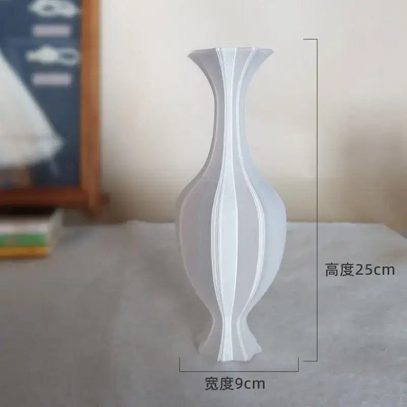 Elegant silver twisted flowing vase living room decor