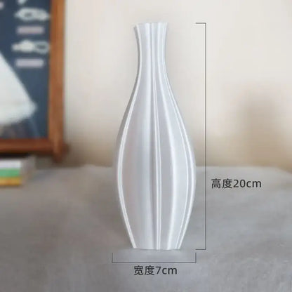 Elegant silver twisted flowing vase living room decor
