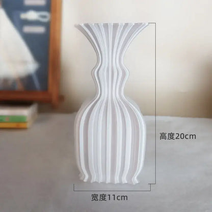 Elegant silver twisted flowing vase living room decor
