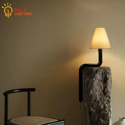 Elegant solid wood table lamp bedroom warm fabric light