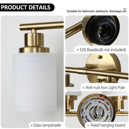 Elegant Vanity Lights for Bathroom in Gold with 5 Lights Fixture