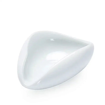 Elegant white ceramic dose trays and tea spoon set for kitchen