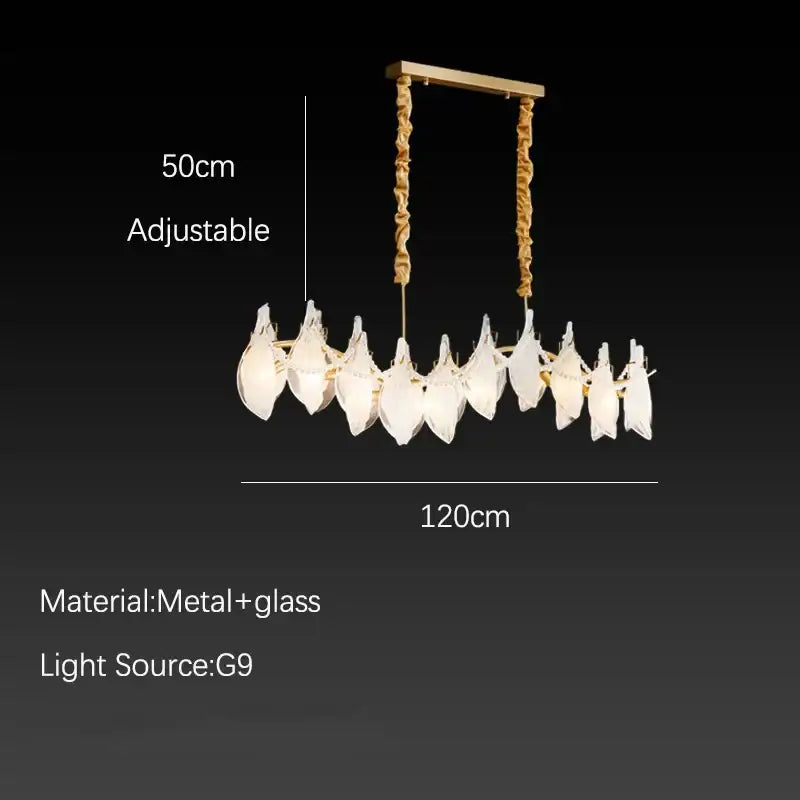 Elegant white feather cloud mist glass chandelier bedroom light