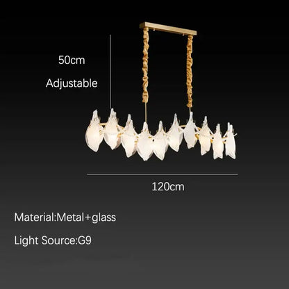Elegant white feather cloud mist glass chandelier bedroom light