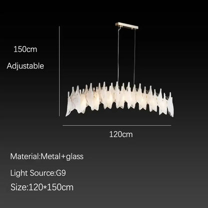 Elegant white feather cloud mist glass chandelier bedroom light