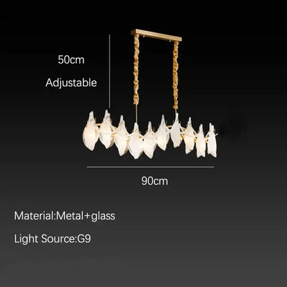 Elegant white feather cloud mist glass chandelier bedroom light