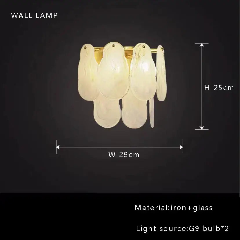 Elegant white feather cloud mist glass chandelier bedroom light