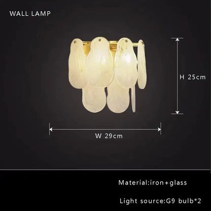 Elegant white feather cloud mist glass chandelier bedroom light