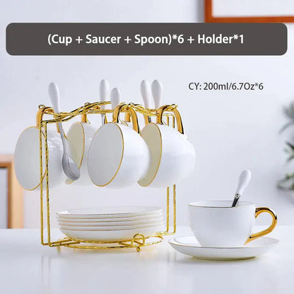 Elegant white & gold bone china tea set – dining room porcelain teapot