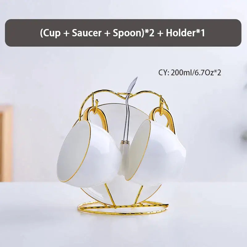 Elegant white & gold bone china tea set – dining room porcelain teapot