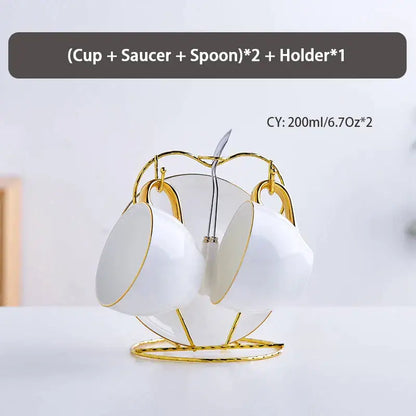 Elegant white & gold bone china tea set – dining room porcelain teapot