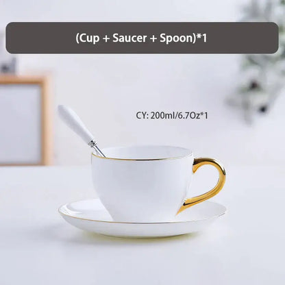 Elegant white & gold bone china tea set – dining room porcelain teapot