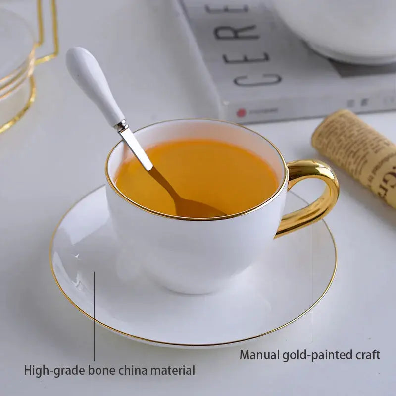 Elegant white & gold bone china tea set – dining room porcelain teapot