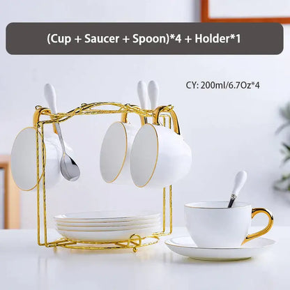 Elegant white & gold bone china tea set – dining room porcelain teapot