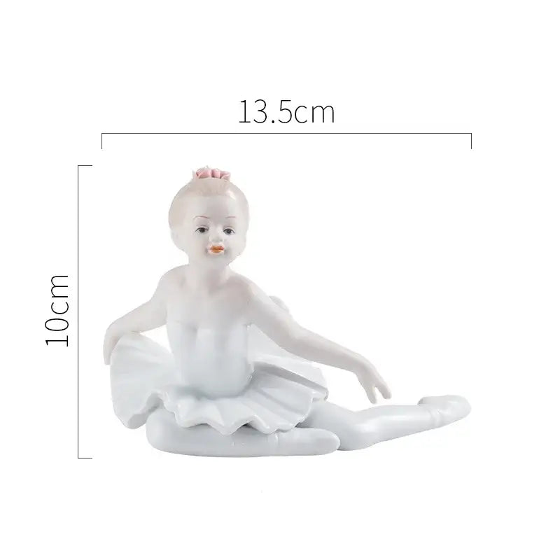 Elegant white porcelain ballet girl figurine set bedroom decor