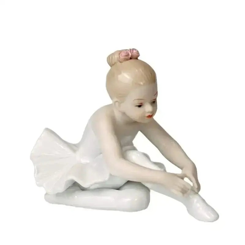 Elegant white porcelain ballet girl figurine set bedroom decor