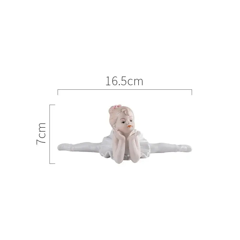 Elegant white porcelain ballet girl figurine set bedroom decor