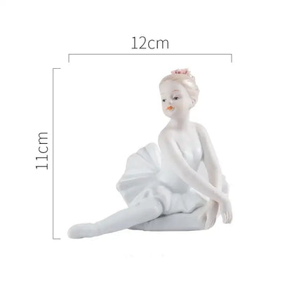 Elegant white porcelain ballet girl figurine set bedroom decor