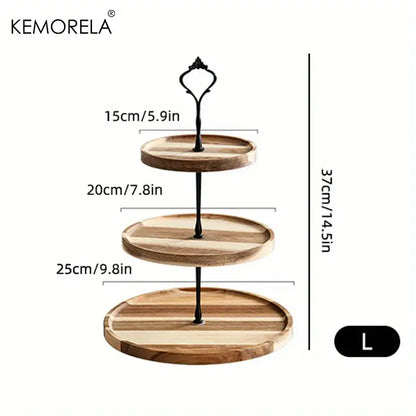 Elegant wood and black metal dried fruit tray dining room dessert stand