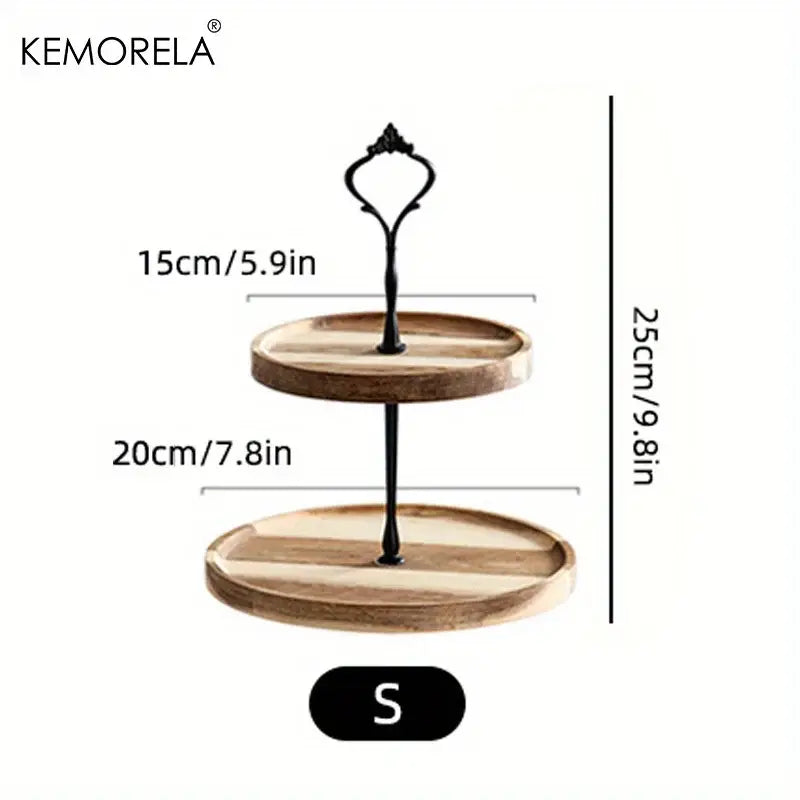 Elegant wood and black metal dried fruit tray dining room dessert stand