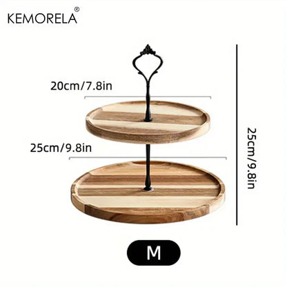 Elegant wood and black metal dried fruit tray dining room dessert stand