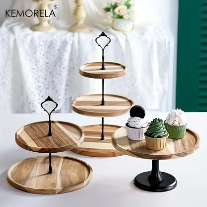 Elegant wood and black metal dried fruit tray dining room dessert stand