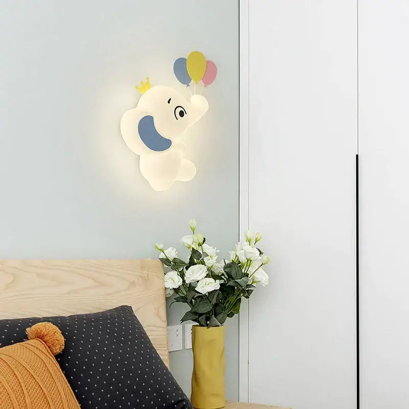 Elephant cartoon wall light for baby room pe lampshade