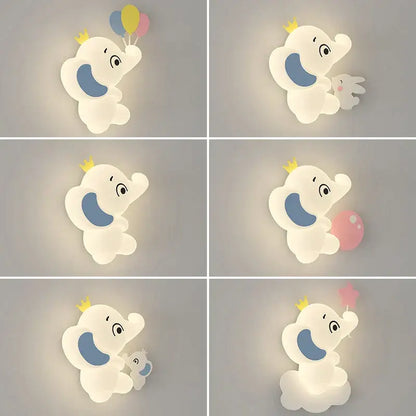 Elephant cartoon wall light for baby room pe lampshade
