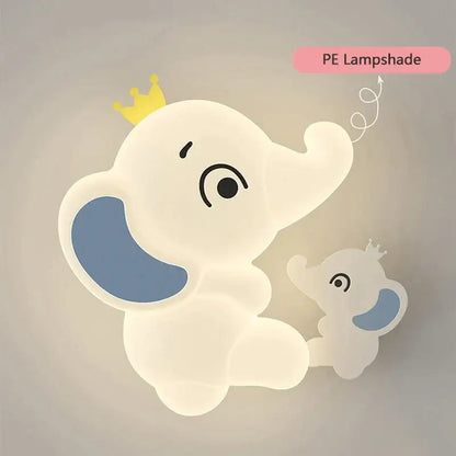 Elephant cartoon wall light for baby room pe lampshade