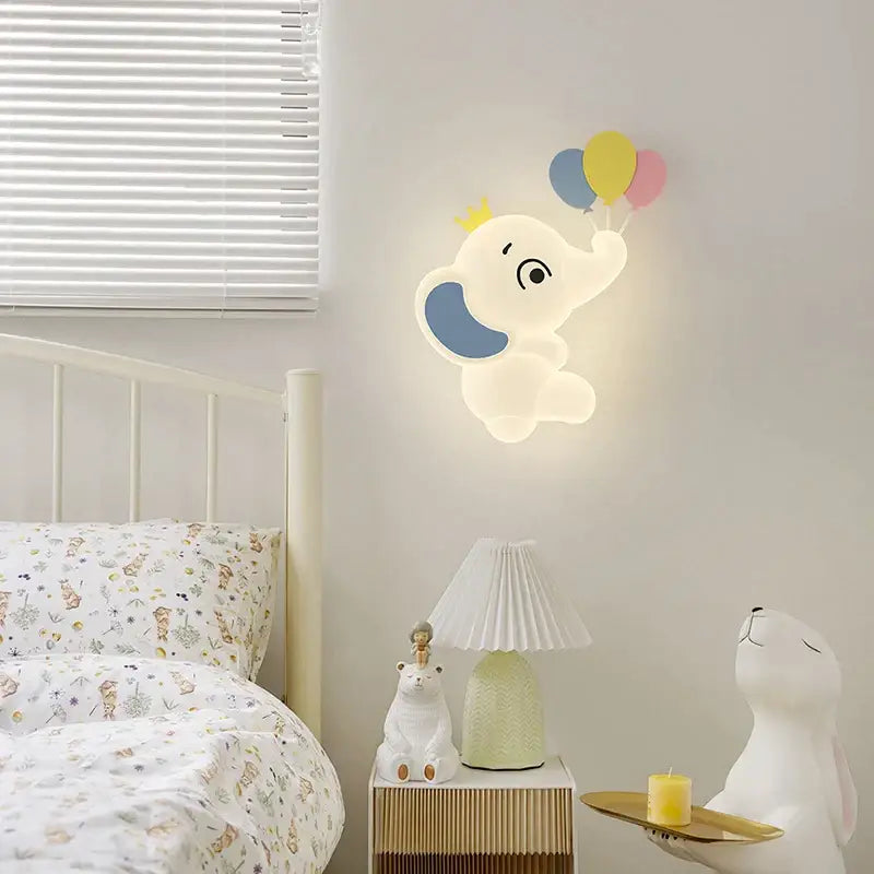 Elephant cartoon wall light for baby room pe lampshade