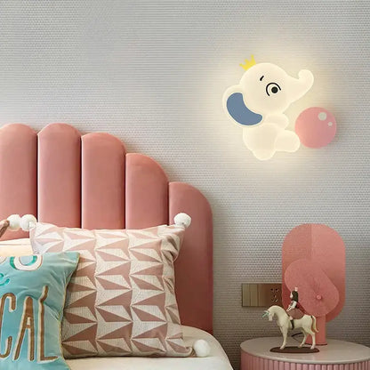 Elephant cartoon wall light for baby room pe lampshade