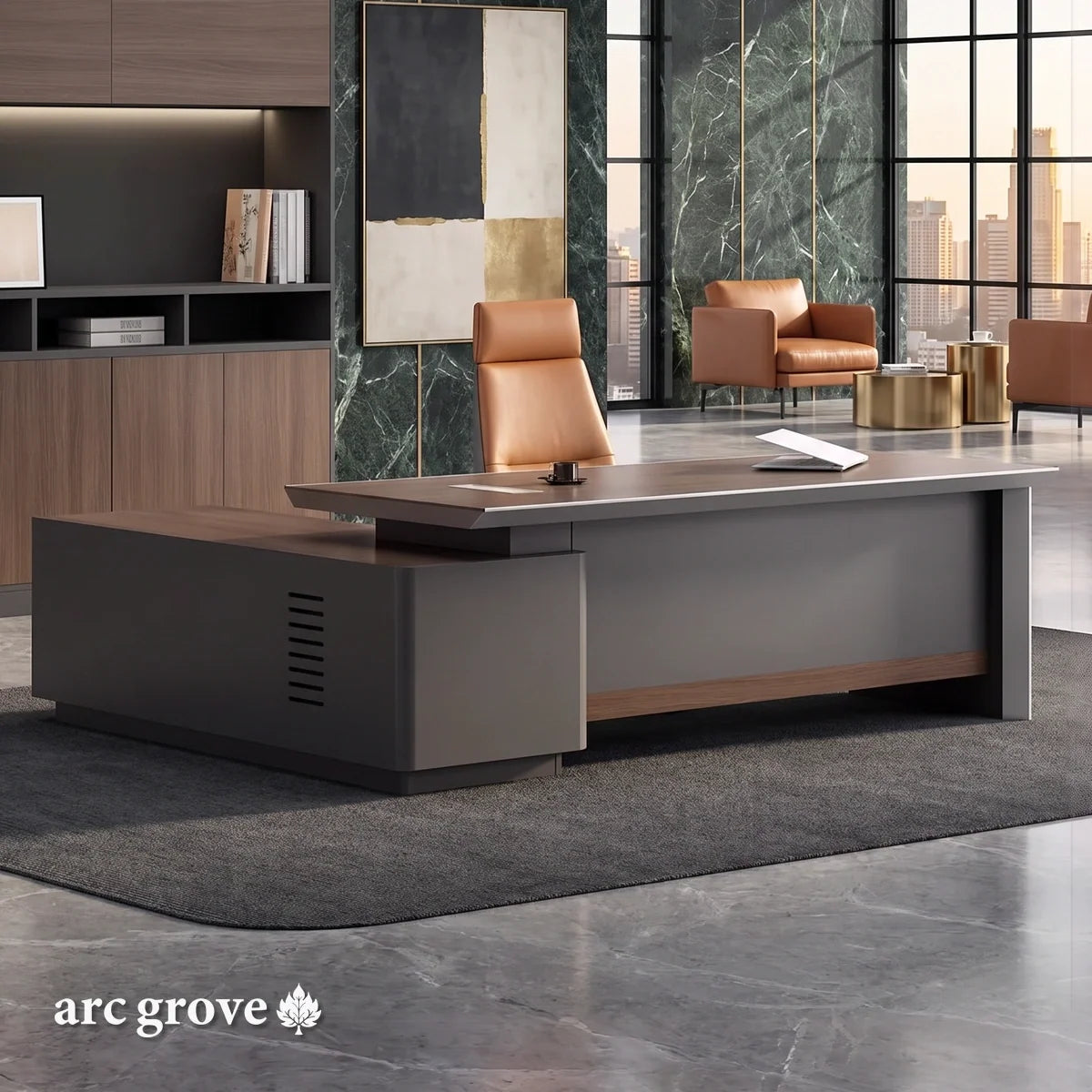 Elgin · Modern L-Shaped Executive Desk