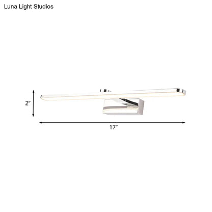 DecorBites™ Elongated Acrylic Vanity Lighting 16"/17"/23" LED Wall Light Sconce for Bathroom – White Finish, Warm/White Light