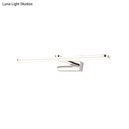 DecorBites™ Elongated Acrylic Vanity Lighting 16"/17"/23" LED Wall Light Sconce for Bathroom – White Finish, Warm/White Light