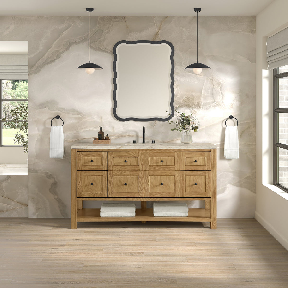 James Martin Breckenridge 60" Single Bathroom Vanity, Light Natural Oak