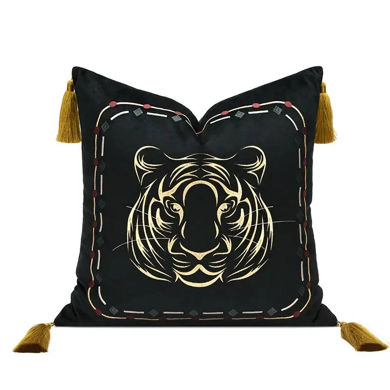 Embossed floral cushion cover champagne gold living room decor