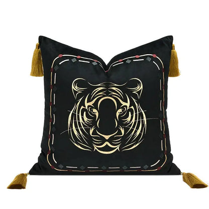 Embossed floral cushion cover champagne gold living room decor